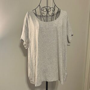 Lands' End Light Gray Women's Short Sleeve Top Size 3X